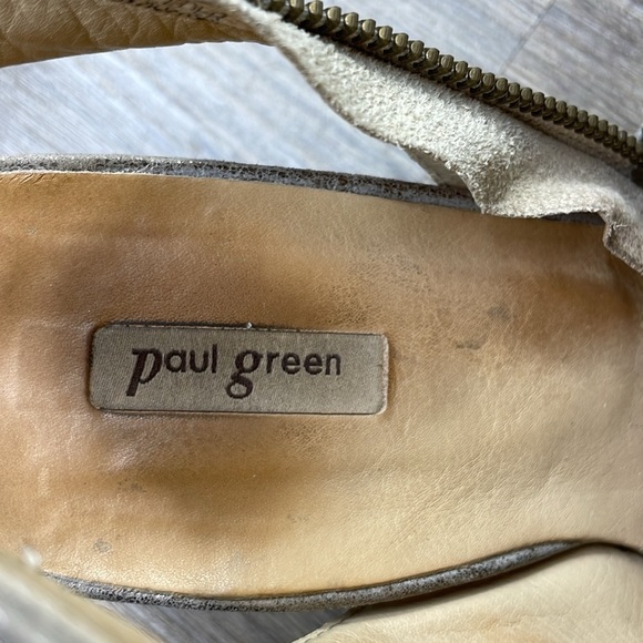 PAUL GREEN Women’s 'Cayenne' Leather Metallic Smoke Peep Toe Bootie Heel, size 7 - Picture 7 of 11